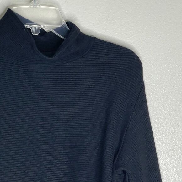 Monrow Brushed Rib Mock Neck Top Faded Black Size Large New - Picture 5 of 16